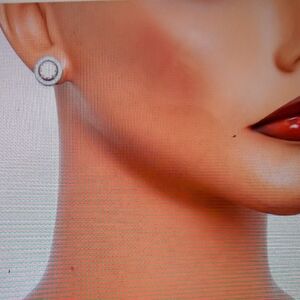 #109. NWOT Cubic Zirconia Elegant Silver Stud Earrings